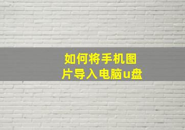 如何将手机图片导入电脑u盘