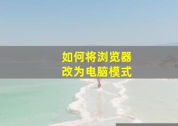 如何将浏览器改为电脑模式