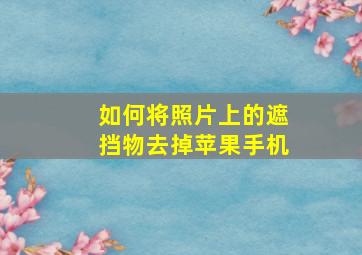 如何将照片上的遮挡物去掉苹果手机