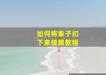 如何将章子扣下来视频教程