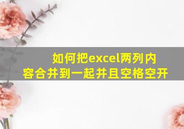 如何把excel两列内容合并到一起并且空格空开