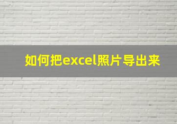 如何把excel照片导出来