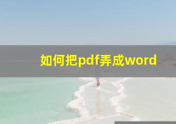 如何把pdf弄成word