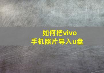 如何把vivo手机照片导入u盘