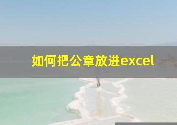 如何把公章放进excel