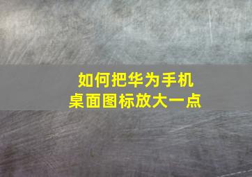 如何把华为手机桌面图标放大一点