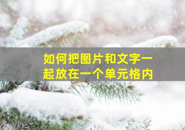 如何把图片和文字一起放在一个单元格内