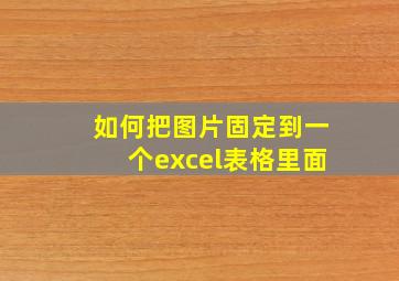 如何把图片固定到一个excel表格里面