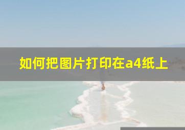 如何把图片打印在a4纸上