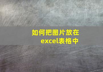 如何把图片放在excel表格中