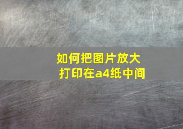 如何把图片放大打印在a4纸中间