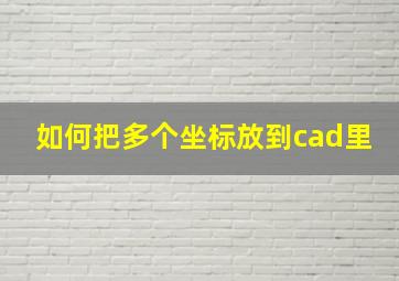 如何把多个坐标放到cad里