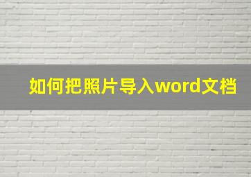 如何把照片导入word文档