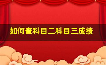 如何查科目二科目三成绩