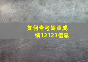 如何查考驾照成绩12123信息