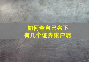 如何查自己名下有几个证券账户呢