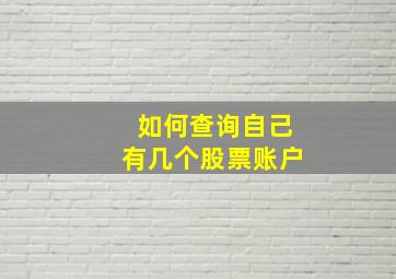 如何查询自己有几个股票账户