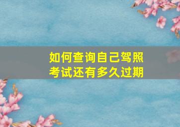 如何查询自己驾照考试还有多久过期