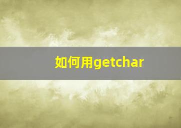 如何用getchar