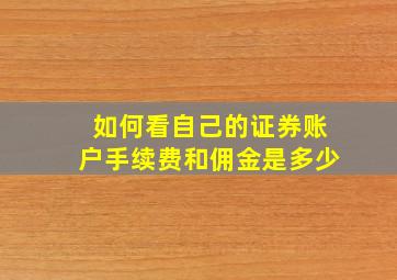 如何看自己的证券账户手续费和佣金是多少