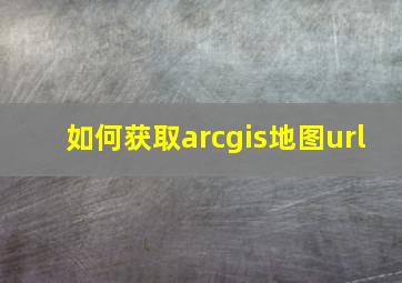 如何获取arcgis地图url