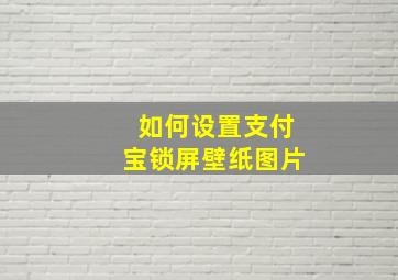 如何设置支付宝锁屏壁纸图片