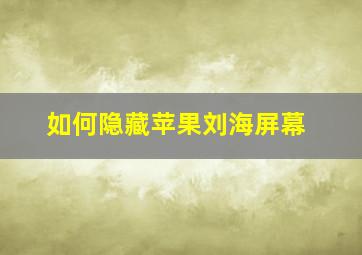 如何隐藏苹果刘海屏幕