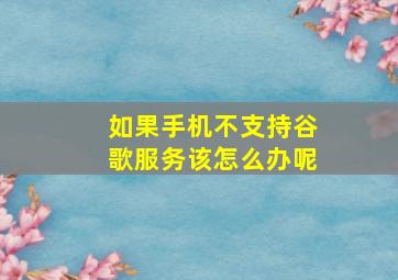 如果手机不支持谷歌服务该怎么办呢