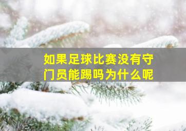 如果足球比赛没有守门员能踢吗为什么呢