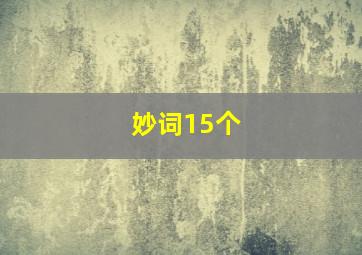 妙词15个