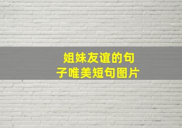 姐妹友谊的句子唯美短句图片