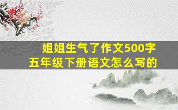 姐姐生气了作文500字五年级下册语文怎么写的