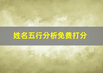 姓名五行分析免费打分