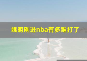 姚明刚进nba有多难打了