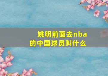 姚明前面去nba的中国球员叫什么