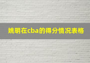 姚明在cba的得分情况表格