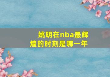 姚明在nba最辉煌的时刻是哪一年