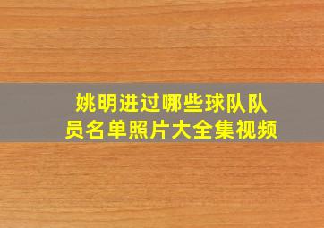 姚明进过哪些球队队员名单照片大全集视频