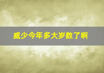 威少今年多大岁数了啊