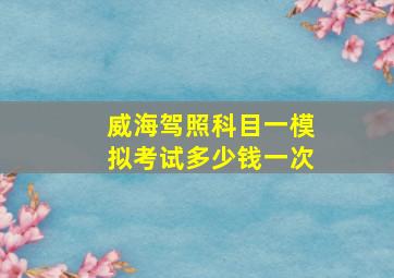 威海驾照科目一模拟考试多少钱一次