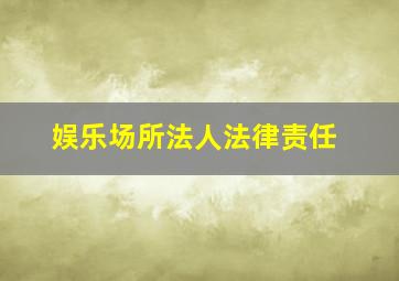 娱乐场所法人法律责任