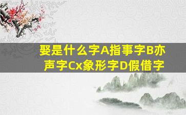 娶是什么字A指事字B亦声字Cx象形字D假借字