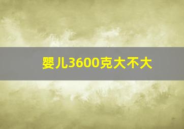 婴儿3600克大不大