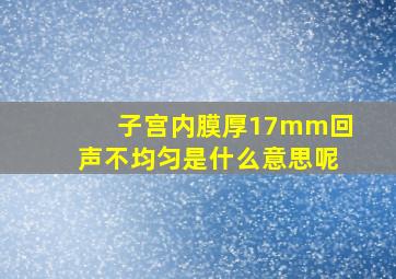 子宫内膜厚17mm回声不均匀是什么意思呢