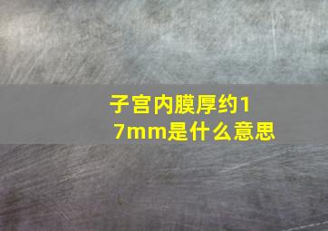 子宫内膜厚约17mm是什么意思