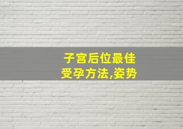 子宫后位最佳受孕方法,姿势