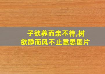 子欲养而亲不待,树欲静而风不止意思图片