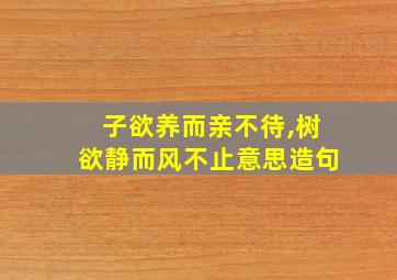 子欲养而亲不待,树欲静而风不止意思造句