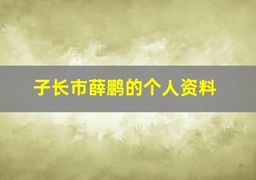 子长市薛鹏的个人资料