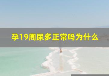 孕19周尿多正常吗为什么